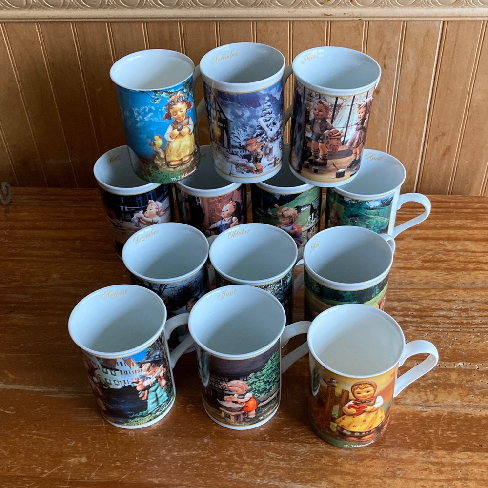 Vintage Hummel Decorative Ceramic Mugs - 13 mugs